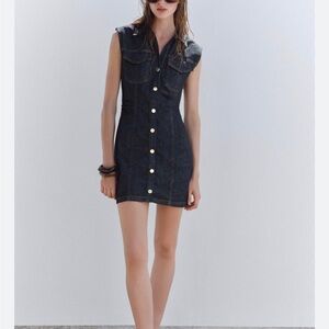 Zara Dark Blue Denim Mini Dress